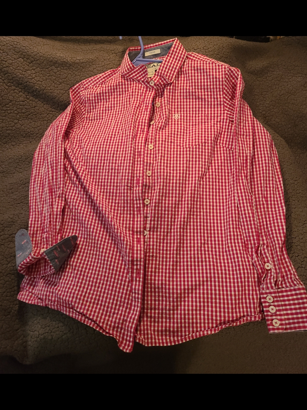 Ariat Women's Red and White Gingham Button-Down Blouse